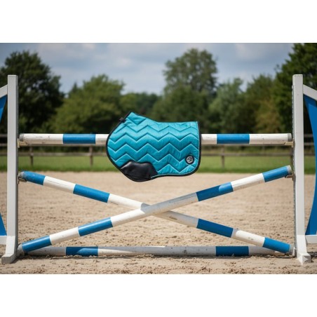 Turquoise Satin jumping Saddle pad/ Numnah (size S)