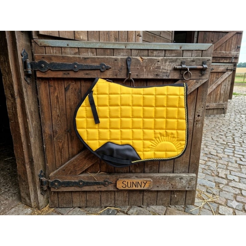 Yellow Satin jumping Saddle pad/ Numnah (size M)