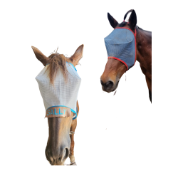 Blue PVC mesh fly mask with/without the horses name