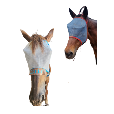 Blue PVC mesh fly mask with/without the horses name