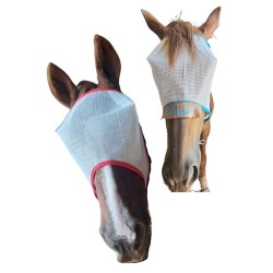 White PVC mesh fly mask with/without the horses name