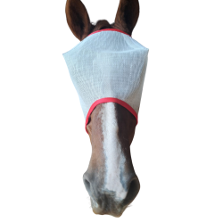White PVC mesh fly mask with/without the horses name