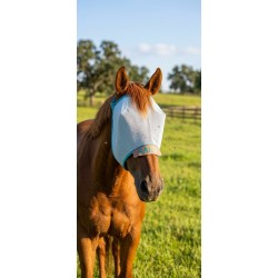 White PVC mesh fly mask with/without the horses name